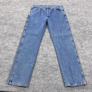 Rustler Jeans Mens 36x34 Blue Straight Regular Fit Medium Wash